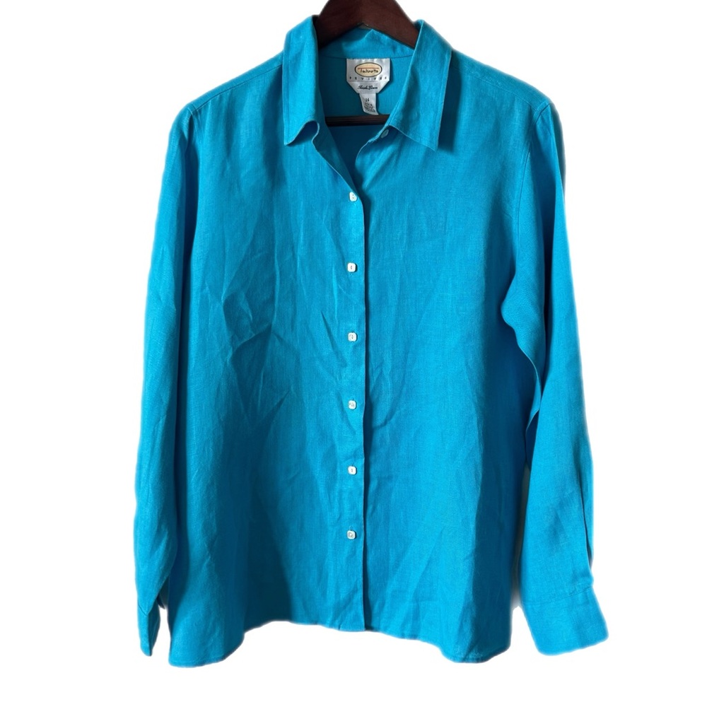 TALBOTS PETITES Shirt Irish Linen Sz 14P